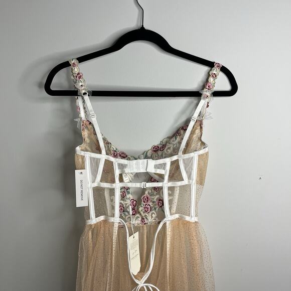 For Love and Lemons Women's Size 32DD Lingerie Siena Romper Floral Sheer - Picture 10 of 12